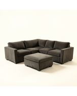 Abdul-Raheem 98 '' Wide Microfiber/Microsuede Symmetrical Modular Corner Sectional With Ottoman (synthetic illustration; no displayed measurements)