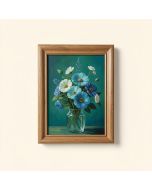 Flowers In Unity Teal By David Bromstad - Picture Frame Painting Print On Plastic (synthetic illustration; no displayed measurements)