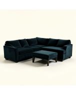 Lylah 106.7 '' Wide Velvet Reversible Sleeper Corner Sectional With Ottoman (synthetic illustration; no displayed measurements)