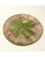 Round Shag Green/Pink Area Rug (synthetic illustration; no displayed measurements)