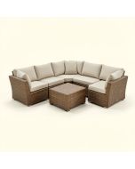 Falmouth 7 Piece Rattan Sectional Seating Group With Cushions (synthetic illustration; no displayed measurements)