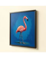 Flamingos On Blue Painting Print (synthetic illustration; no displayed measurements)