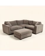 Aamar 131 '' Wide Symmetrical Sofa & Chaise With Ottoman (synthetic illustration; no displayed measurements)
