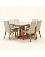 Sellars Butterfly Leaf Rubberwood Solid Wood Dining Set (synthetic illustration; no displayed measurements)