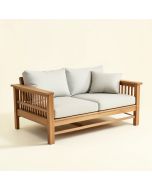Debby 82.6 '' Wide Outdoor Teak Patio Sofa With Cushions (synthetic illustration; no displayed measurements)