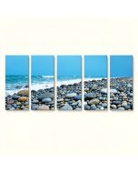 Blue Seashore With Pebble Stones 5 Piece Wall Art On Wrapped Canvas Set (synthetic illustration; no displayed measurements)