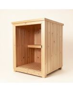 Logan Single Person Indoor Traditional Steam Sauna In Cedar (synthetic illustration; no displayed measurements)
