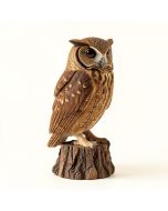 Tawny Owl On Stump Statue (synthetic illustration; no displayed measurements)