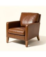 33 '' Wide Top Grain Leather Armchair (synthetic illustration; no displayed measurements)