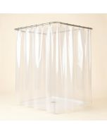 Waterproof Vinyl Single Shower Curtain + Hooks (synthetic illustration; no displayed measurements)