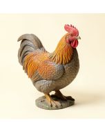 Squatting Rooster Figurine (synthetic illustration; no displayed measurements)