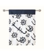 Valencia Anchor Maritime Design Anchors And Ship Wheels On The White Background Print Graphic Print & Text Semi-Sheer Rod Pocket Curtain Panel (synthetic illustration; no displayed measurements)
