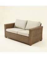 Merlyn Wicker Patio Sofa With Cushions (synthetic illustration; no displayed measurements)