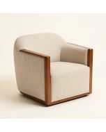 Bonifant 32 '' Wide Linen Balloon Chair (synthetic illustration; no displayed measurements)