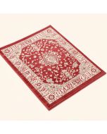 Power Loom Red/Cream Area Rug (synthetic illustration; no displayed measurements)