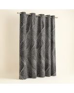 Spires Minimalist Spiral Shape Dotted Monochrome Swirling Twisting Helix Form Design Graphic Print & Text Semi-Sheer Rod Pocket Curtain Panel (synthetic illustration; no displayed measurements)