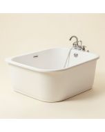 67 '' X 30 '' Freestanding Soaking Fiberglass Bathtub With Faucet (synthetic illustration; no displayed measurements)