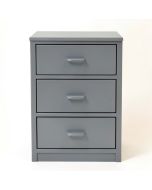 Kist 3 - Drawer Metal Nightstand In Gray (synthetic illustration; no displayed measurements)