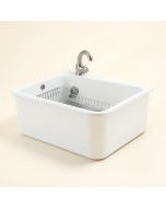 21 '' L X 16 '' W Farmhouse Kitchen Sink With Sink Grid And Basket Strainer (synthetic illustration; no displayed measurements)