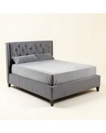 Brunet Velvet Queen Upholstered Standard Bed (synthetic illustration; no displayed measurements)
