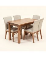 Lavertue 5 - Piece Rubberwood Solid Wood Dining Set (synthetic illustration; no displayed measurements)
