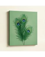 Two Peacock Feathers Print On Canvas (synthetic illustration; no displayed measurements)