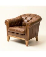 Henning 34 '' Wide Tufted Top Grain Leather Armchair (synthetic illustration; no displayed measurements)