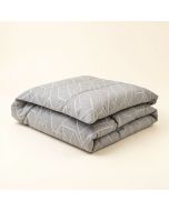 Henning Gray Geometric Linen Comforter (synthetic illustration; no displayed measurements)