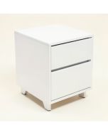White Modern High Gloss Led Lights Nightstand Bedside End Table With 2 (synthetic illustration; no displayed measurements)