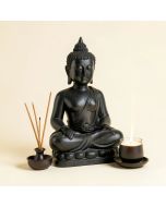 Buddha Head Statue With Incense Burner And Tealight Candle Holder (synthetic illustration; no displayed measurements)