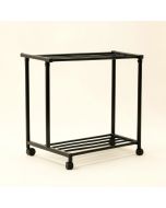 Sharpe 46.1 '' W Clothes Rack With Rod Storage Shelf (synthetic illustration; no displayed measurements)