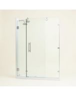 Luca 60 '' X 78 '' Single Sliding Frameless Shower Door (synthetic illustration; no displayed measurements)