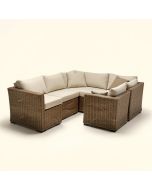 Barnett 6 Piece Rattan Sectional Seating Group With Cushions (synthetic illustration; no displayed measurements)