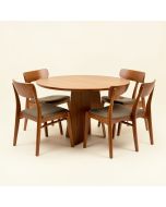 Monte Mid-Century Modern Wood Round 5 Piece Dining Set (synthetic illustration; no displayed measurements)