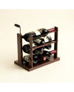Barret 7 Bottle Floor Wine Bottle & Glass Rack In Brown (synthetic illustration; no displayed measurements)
