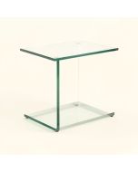 Rayna Glass Top End Table (synthetic illustration; no displayed measurements)
