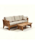 Nathan 5 Piece Teak Sofa Seating Group With Cushions (synthetic illustration; no displayed measurements)