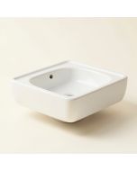 White Ceramic Rectangular Vessel Bathroom Sink With Overflow (synthetic illustration; no displayed measurements)