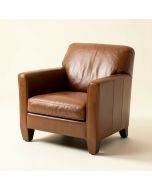 Leather Arm Chair In Cognac (synthetic illustration; no displayed measurements)