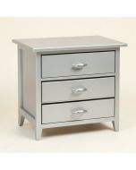 Wymore 3 - Drawer Solid Wood Nightstand In Silver (synthetic illustration; no displayed measurements)
