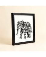 Pasuruan Geometric Elephant Framed Art (synthetic illustration; no displayed measurements)