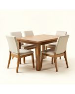 Hodur Butterfly Leaf Rubberwood Solid Wood Dining Set (synthetic illustration; no displayed measurements)