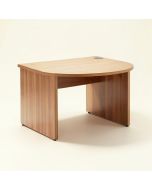 Solid Wood Half-Circle Desk (synthetic illustration; no displayed measurements)