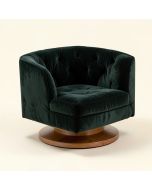 Kiowa 27.19 '' Wide Tufted Velvet Swivel Papasan Chair (synthetic illustration; no displayed measurements)