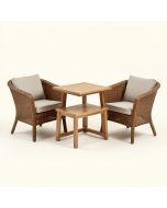 Winston Porter 3Pcs Rattan Patio Chair & Table Set Outdoor Furniture Set W/ Wooden Frame (synthetic illustration; no displayed measurements)
