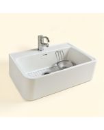 30 '' L X 20 '' W Farmhouse Kitchen Sink With Sink Grid And Basket Strainer (synthetic illustration; no displayed measurements)