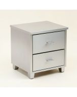Gudruna 2 - Drawer Solid Wood Nightstand In Silver (synthetic illustration; no displayed measurements)
