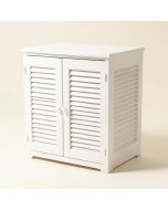 Louvered Front Cabinet Laundry Hamper (synthetic illustration; no displayed measurements)