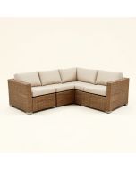 Cotswald 4 Piece Rattan Sectional Seating Group With Cushions (synthetic illustration; no displayed measurements)