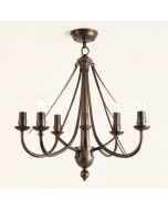 Pickensville 6 - Light Wagon Wheel Chandelier (synthetic illustration; no displayed measurements)